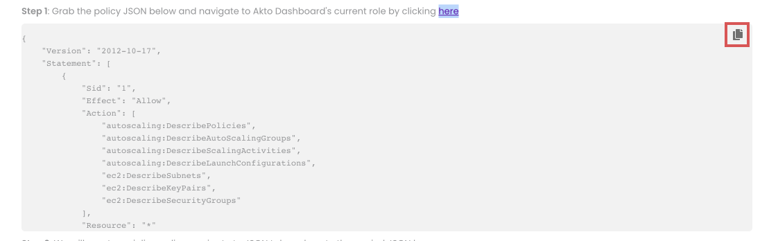 Copy policy JSON