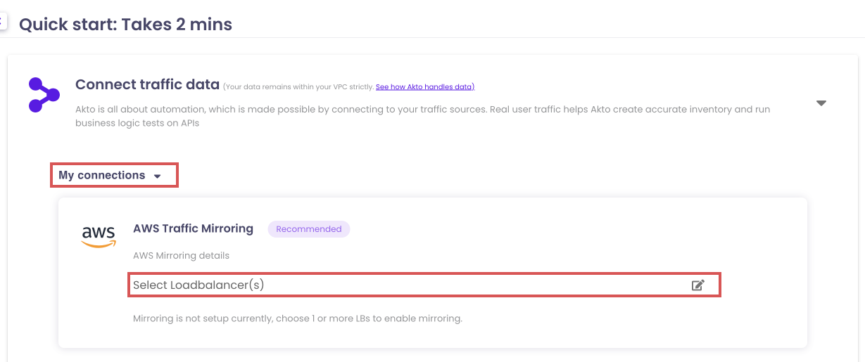 Select Loadbalancer in Akto