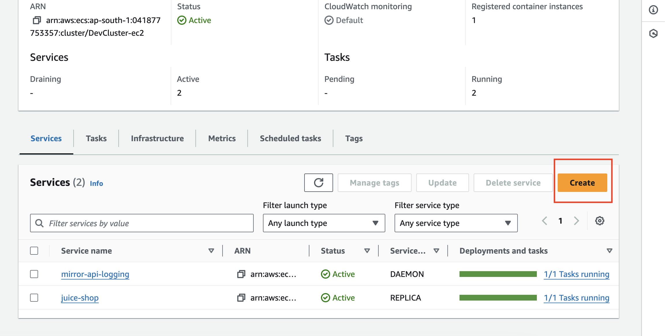 Daemonset configuration