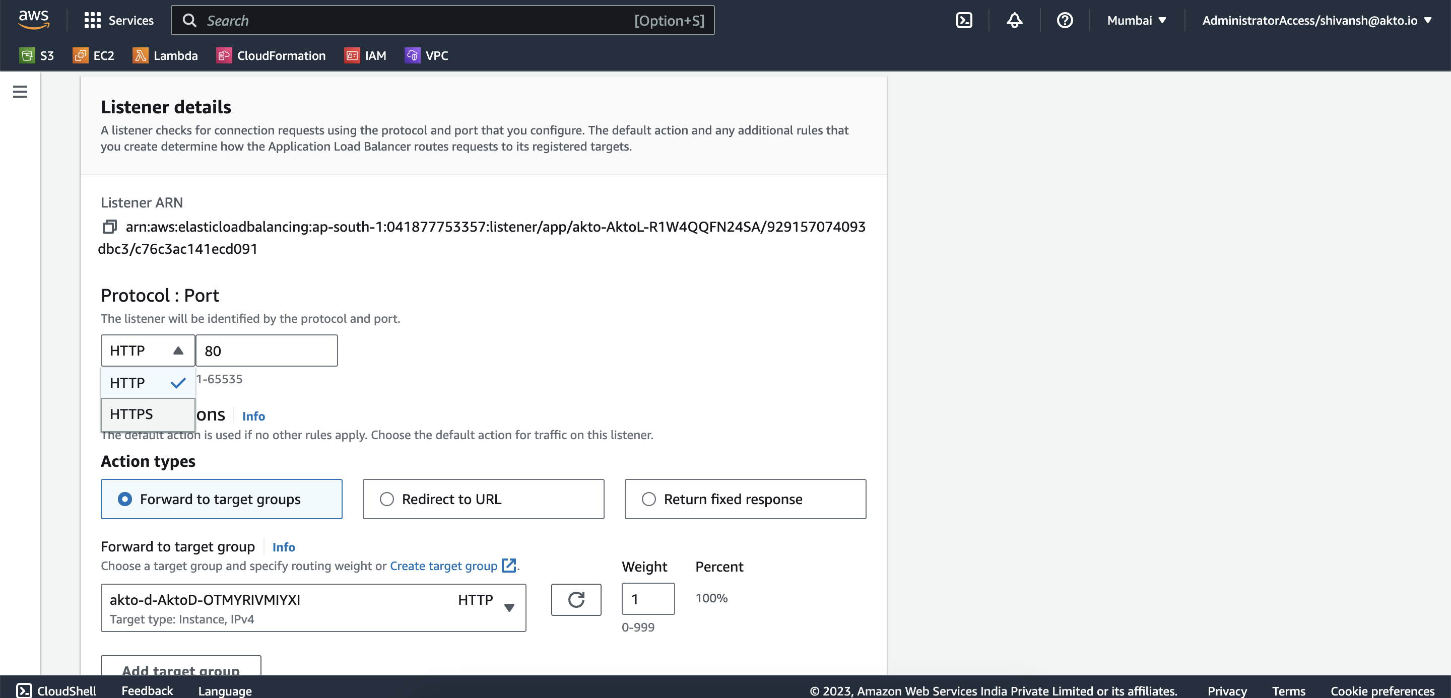 Change protocol to HTTPS