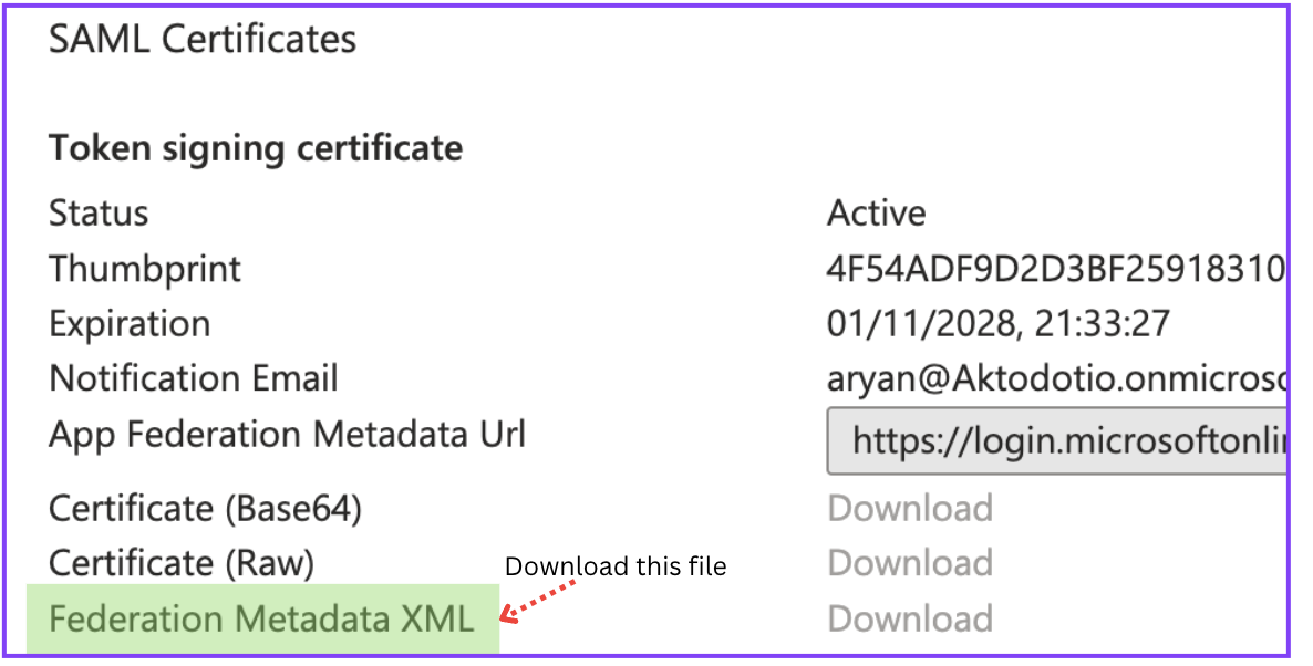 Download certificate