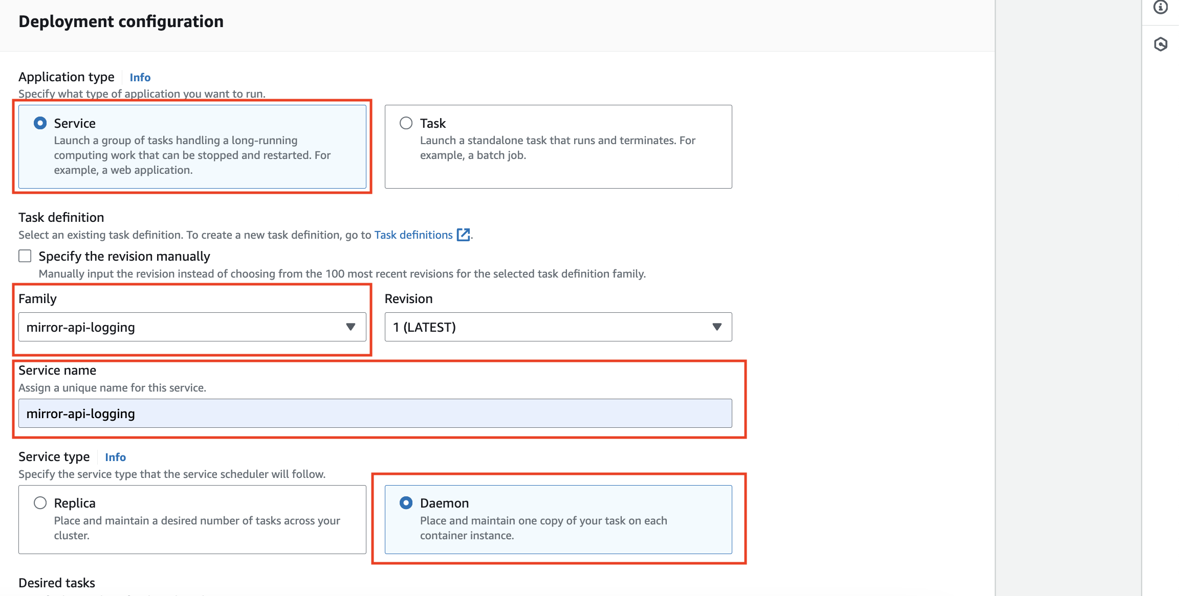 Daemonset configuration